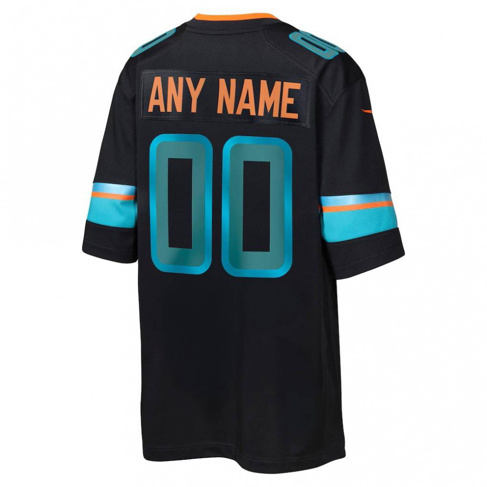 Youth Nike Pitch Blue Miami Dolphins 2025 Rivalries Collection Custom Game Jersey-GridironStore